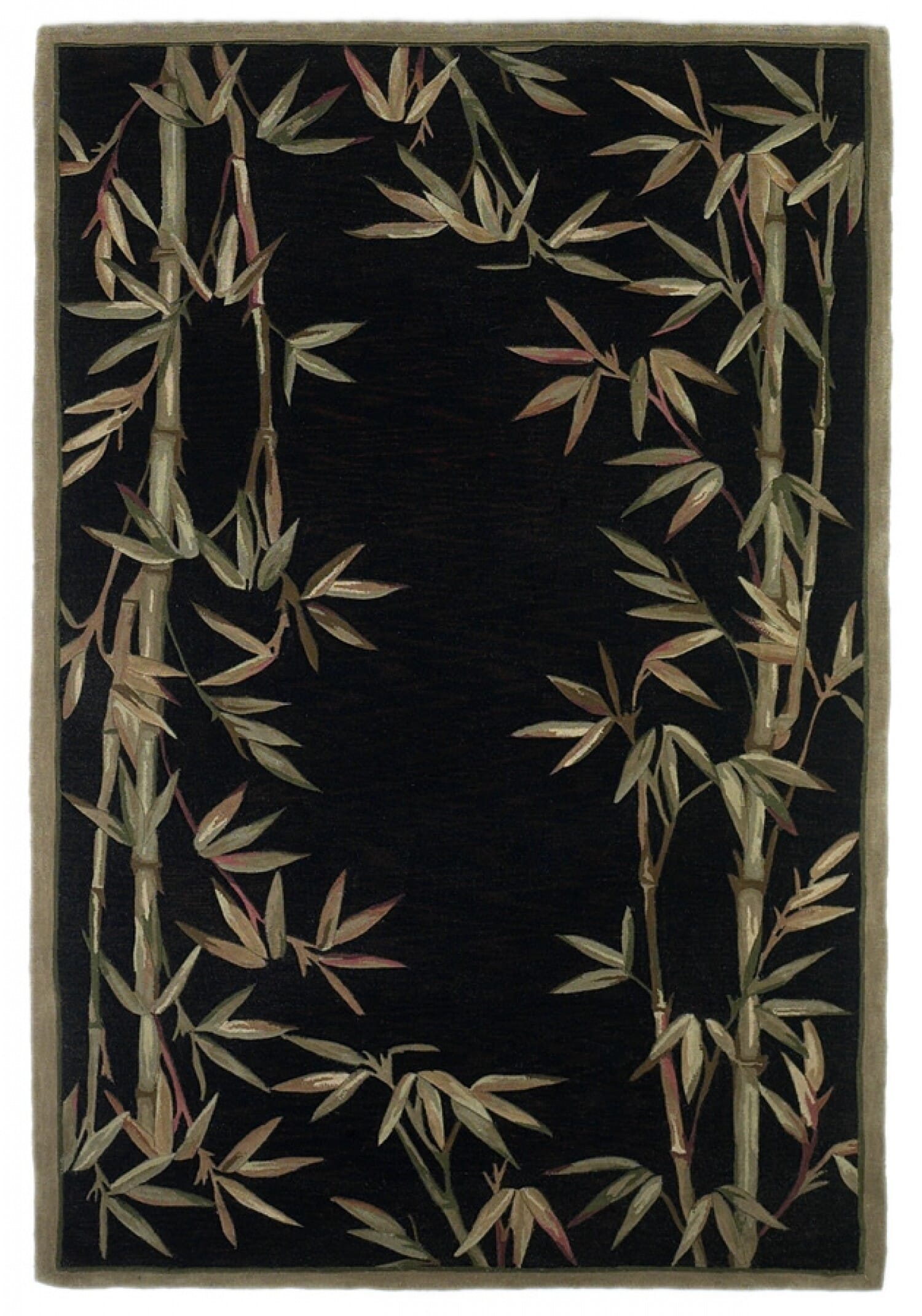 KAS Sparta 3147 bamboo border Black Tropical Area Rug