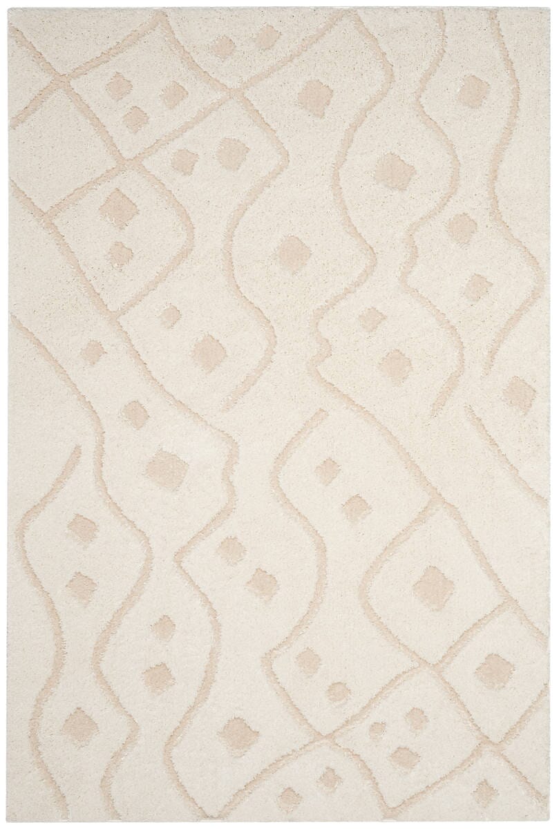 Safavieh Sparta Shag Spg511D Ivory / Beige Moroccan Area Rug