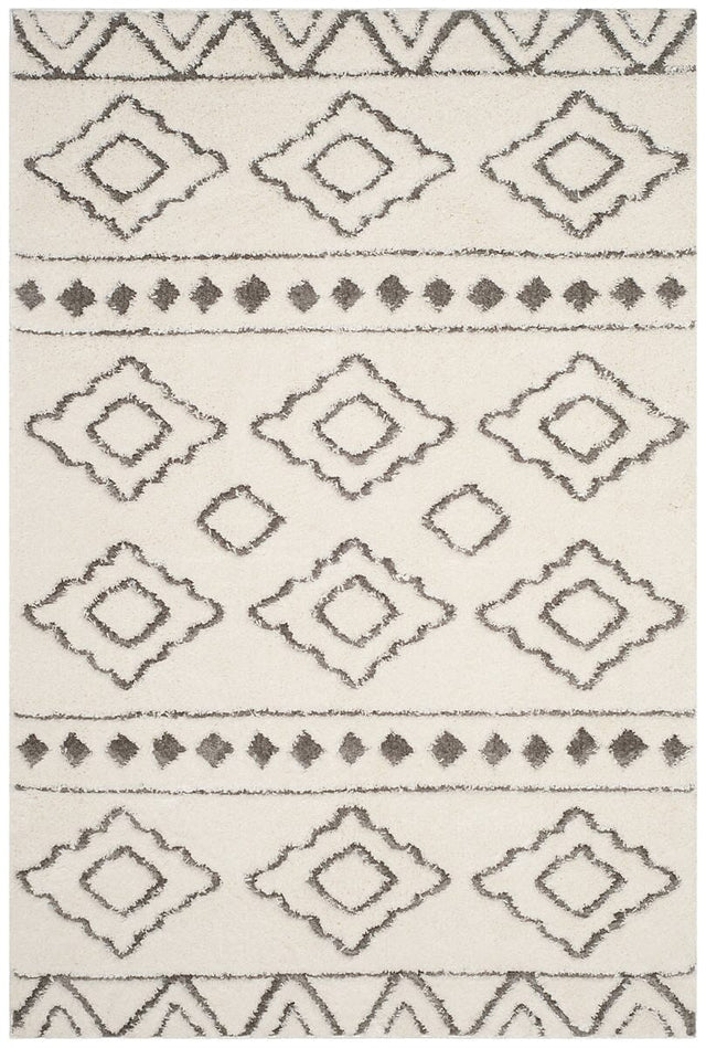 Safavieh Sparta Shag Spg513C Ivory / Grey Rugs.