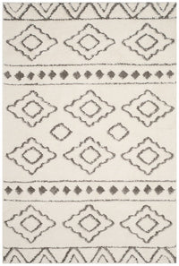 Safavieh Sparta Shag Spg513C Ivory / Grey Moroccan Area Rug