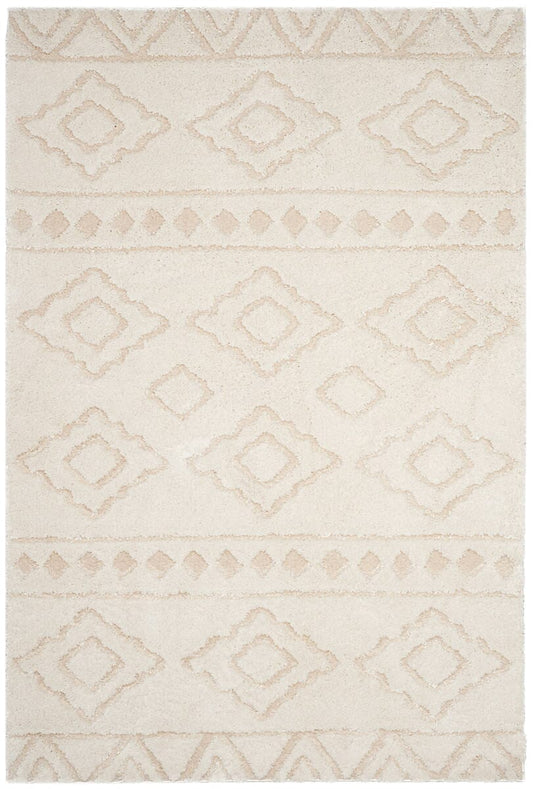 Safavieh Sparta Shag Spg513D Ivory / Beige Moroccan Area Rug