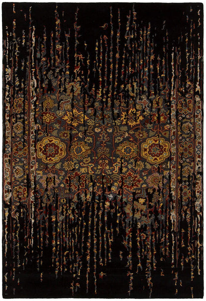 Chandra Spring Spr-29101 Black Vintage / Distressed Area Rug