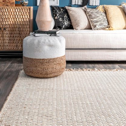 Nuloom Aubrie Basketweave Nau3554A Natural Area Rug