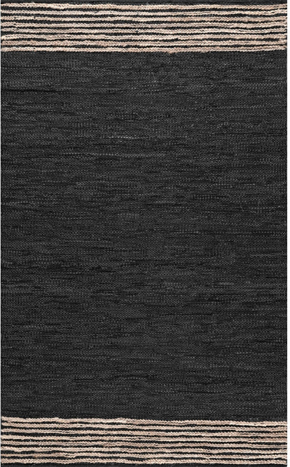 Nuloom Jute Leather Kelli Nju1609B Gray Area Rug