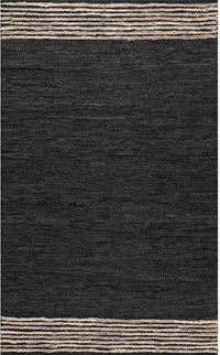 Nuloom Jute Leather Kelli Nju1609B Gray Area Rug