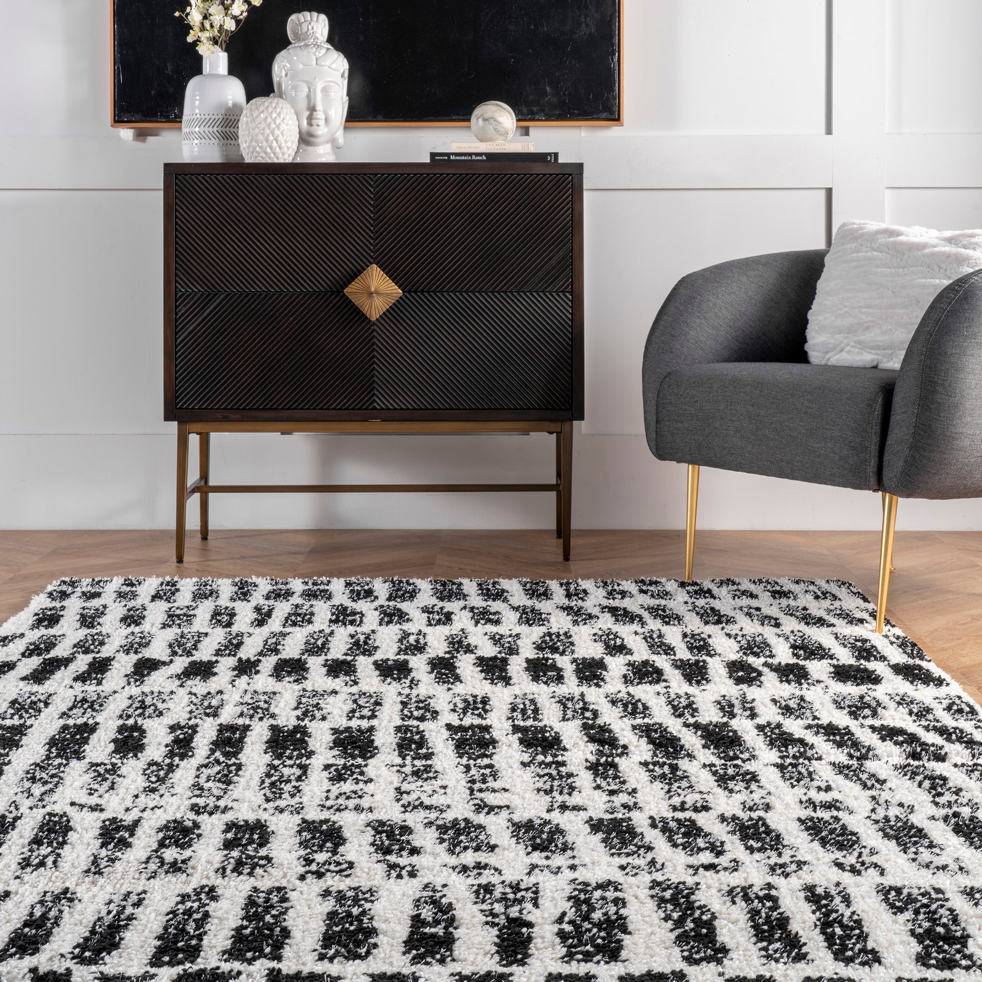 Nuloom Zoey Stripe Cozy Nzo1920A Black And White Area Rug