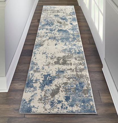 Nourison Rustic Textures Rus08 Grey / Blue Organic / Abstract Area Rug