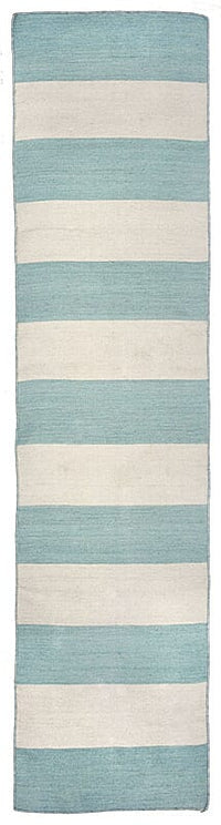 Liora Manne Sorrento Rugby Stripe 6302/93 Blue, Ivory Striped Area Rug