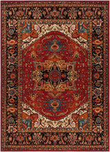 Surya Serapi Srp-1001 Dark Red, Black, Tan, Dark Blue Rugs.