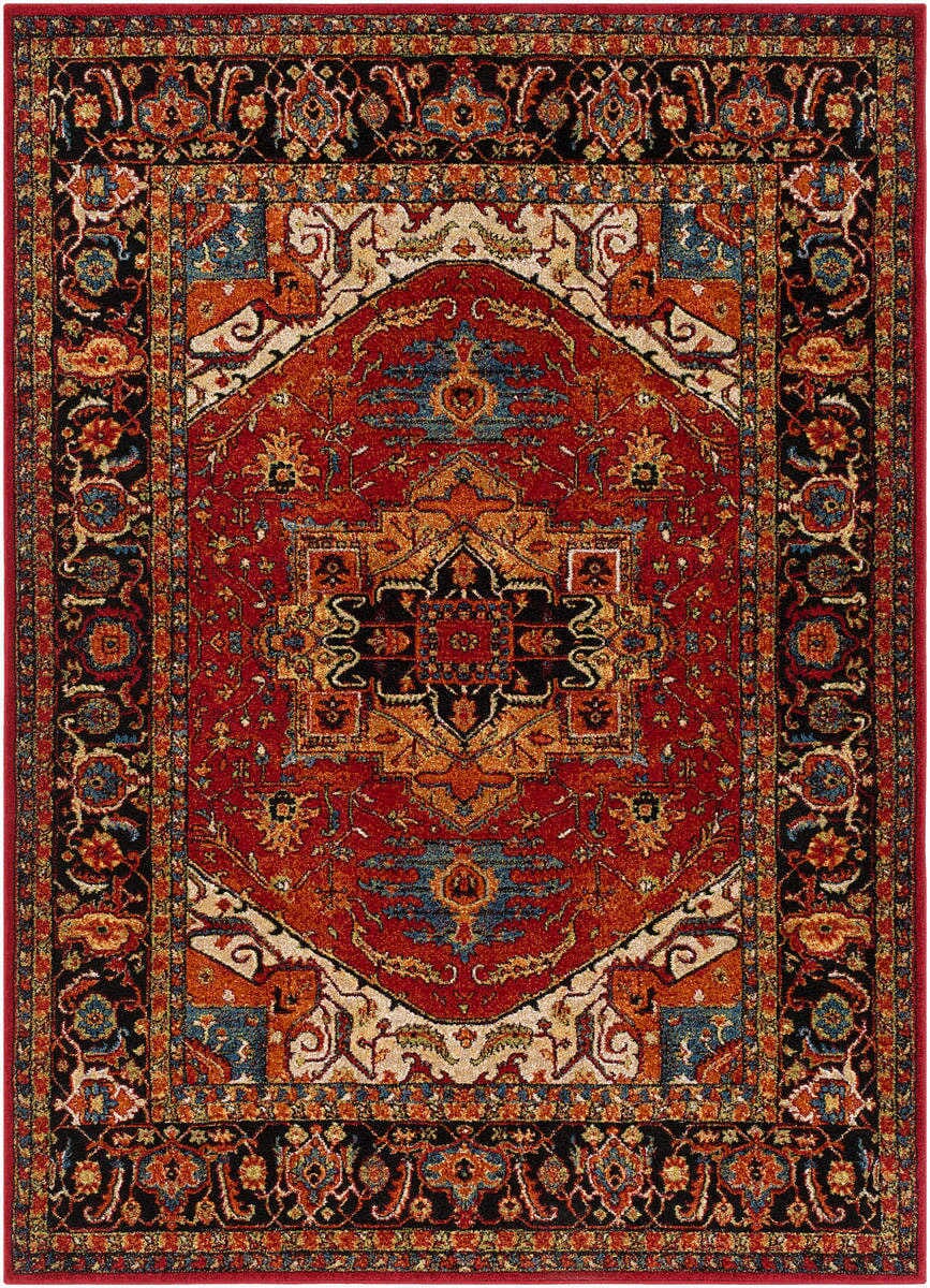 Surya Serapi Srp-1001 Dark Red, Black, Tan, Dark Blue Area Rug