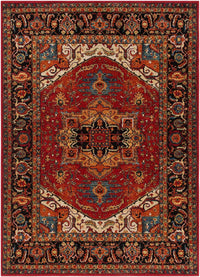 Surya Serapi Srp-1001 Dark Red, Black, Tan, Dark Blue Area Rug