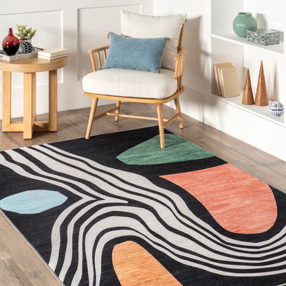 AreaRugs.com Wavaj Nwa1242A Navy Area Rug