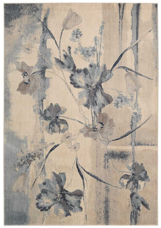 Nourison Somerset St18 Ivory Blue Floral / Country Area Rug