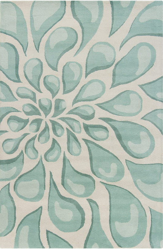 Chandra Stella Ste-52009 Blue Floral / Country Area Rug