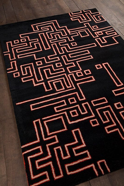 Chandra Stella Ste-52214 Black Geometric Area Rug