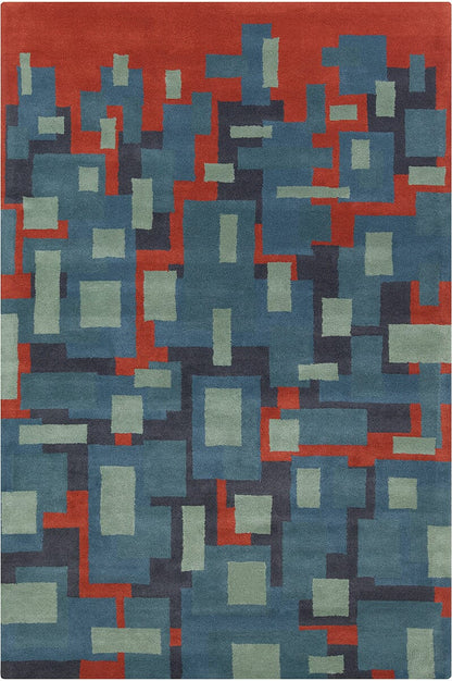 Chandra Stella Ste-52249 Blue Geometric Area Rug