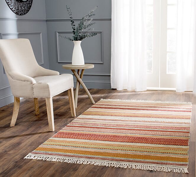 Safavieh Striped Kilim Stk311A Beige Striped Area Rug