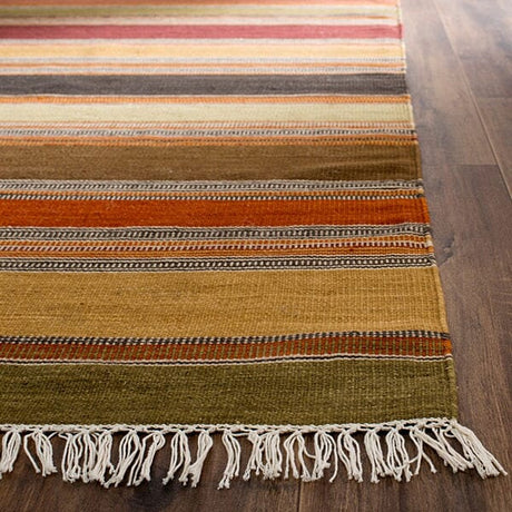 Safavieh Striped Kilim Stk315A Gold Rugs.