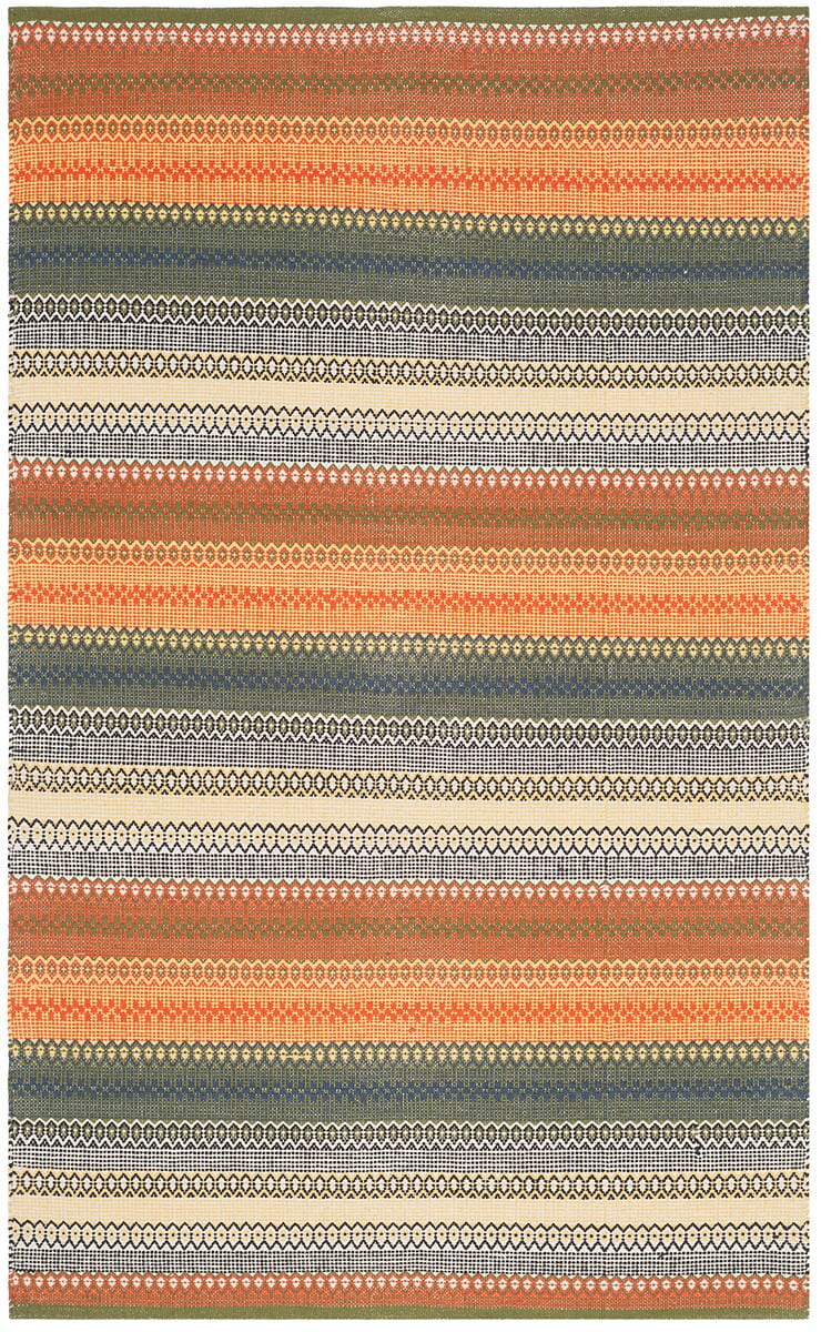 Safavieh Striped Kilim Stk412A Gold / Grey Striped Area Rug