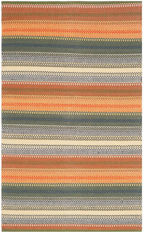 Safavieh Striped Kilim Stk412A Gold / Grey Rugs.