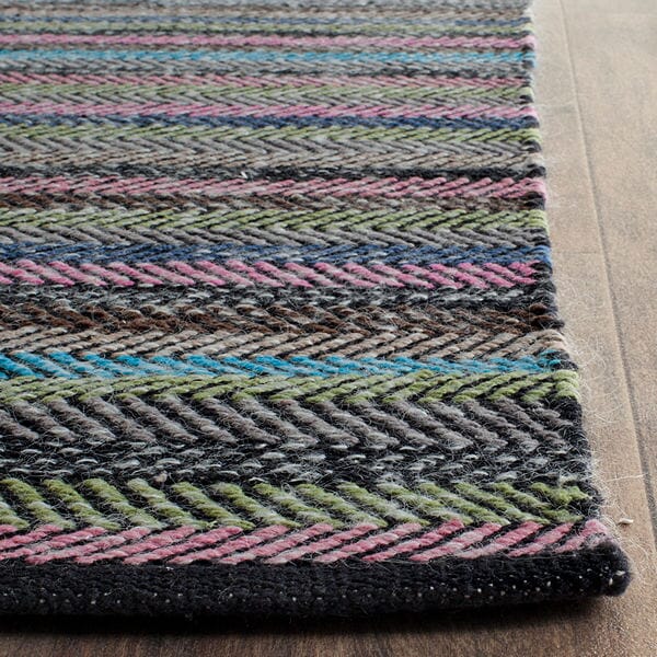 Safavieh Striped Kilim Stk421C Grey / Multi Rugs.