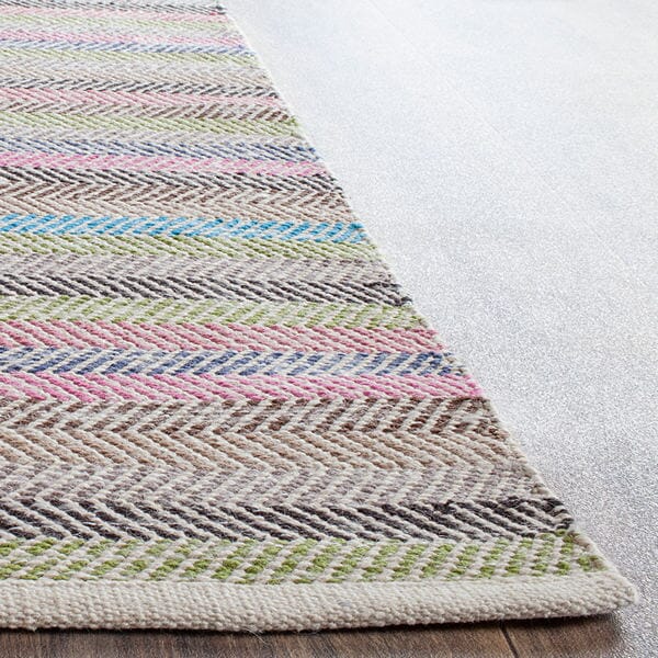 Safavieh Striped Kilim Stk421D Light Grey / Multi Rugs.