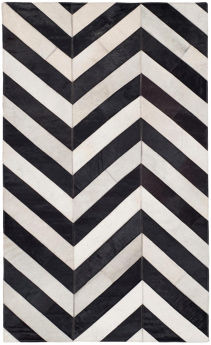 Safavieh Studio Leather Stl122A White / Black Chevron Area Rug