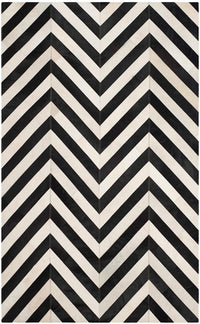 Safavieh Studio Leather Stl122A White / Black Chevron Area Rug