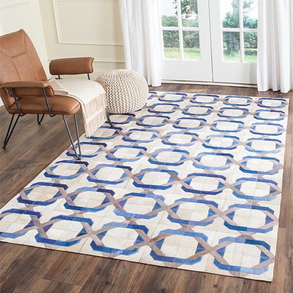 Safavieh Studio Leather Stl163A Ivory / Multi Geometric Area Rug