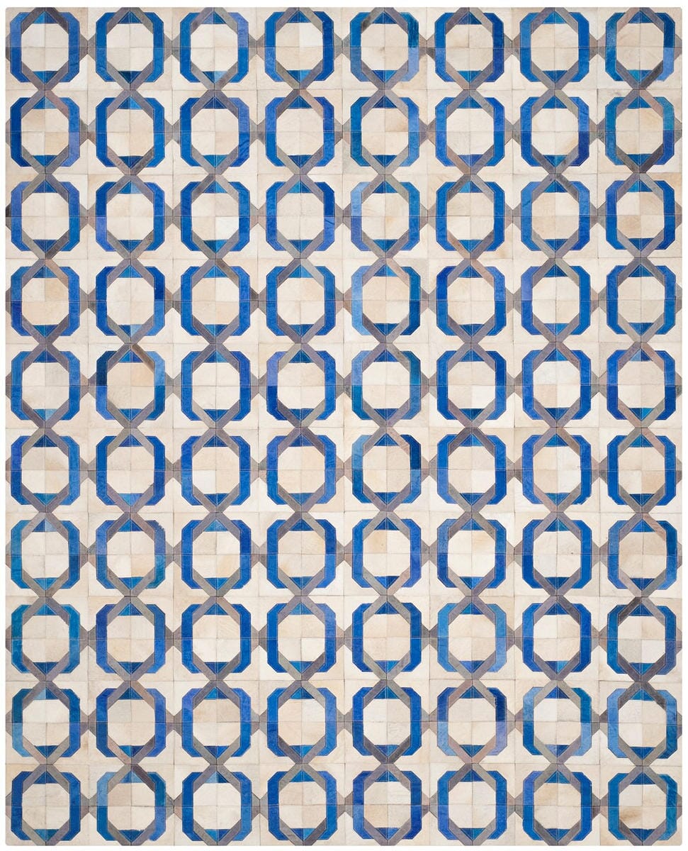 Safavieh Studio Leather Stl163A Ivory / Multi Geometric Area Rug