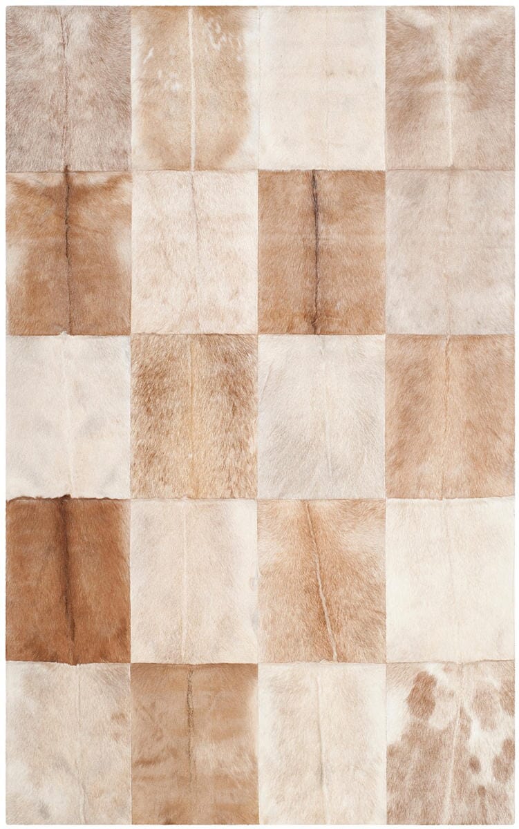 Safavieh Studio Leather Stl168A Beige / Brown Geometric Area Rug