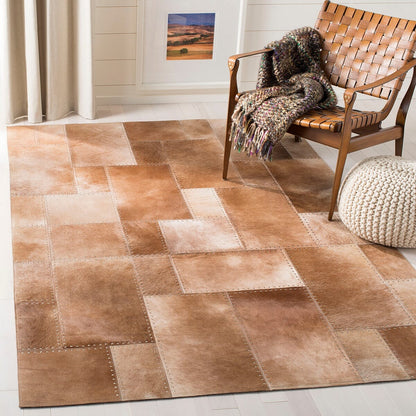 Safavieh Studio Leather Stl174B Beige Geometric Area Rug