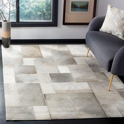 Safavieh Studio Leather Stl174F Grey Geometric Area Rug