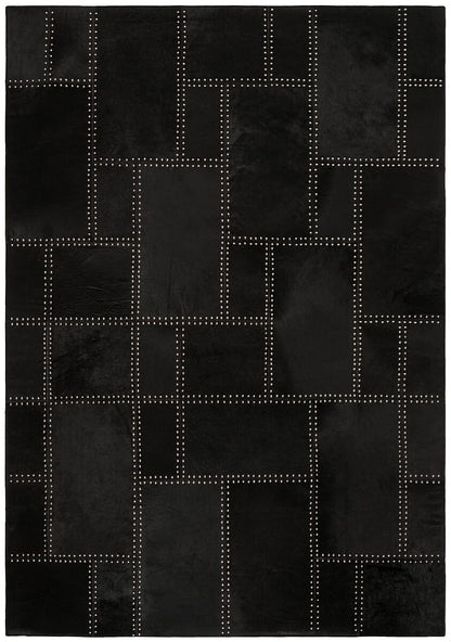 Safavieh Studio Leather Stl174Z Black Geometric Area Rug