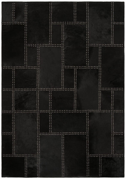 Safavieh Studio Leather Stl174Z Black Geometric Area Rug