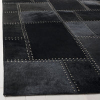 Safavieh Studio Leather Stl174Z Black Geometric Area Rug