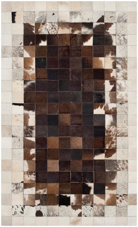 Safavieh Studio Leather Stl215B Ivory / Dark Brown Rugs.