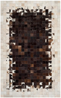 Safavieh Studio Leather Stl215B Ivory / Dark Brown Geometric Area Rug