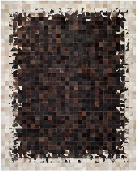 Safavieh Studio Leather Stl215B Ivory / Dark Brown Rugs.