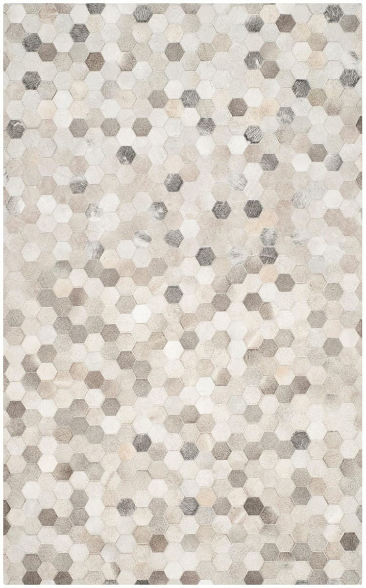 Safavieh Studio Leather Stl217A Ivory / Grey Geometric Area Rug