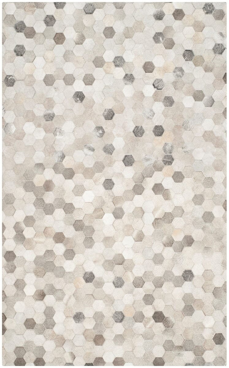 Safavieh Studio Leather Stl217A Ivory / Grey Geometric Area Rug