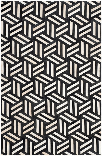 Safavieh Studio Leather Stl219A Ivory / Black Geometric Area Rug