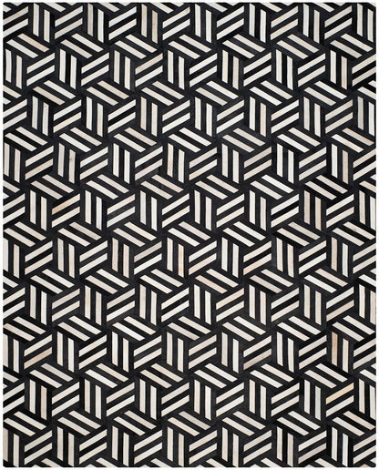 Safavieh Studio Leather Stl219A Ivory / Black Geometric Area Rug