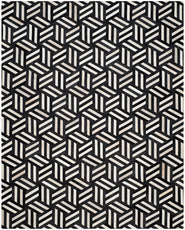 Safavieh Studio Leather Stl219A Ivory / Black Rugs.