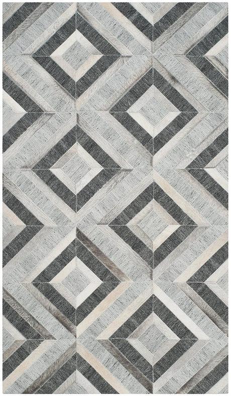 Safavieh Studio Leather Stl221A Ivory / Dark Grey Rugs.