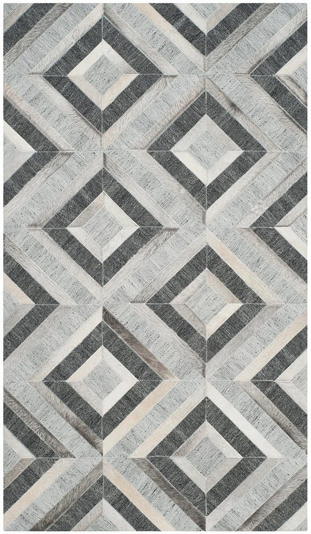 Safavieh Studio Leather Stl221A Ivory / Dark Grey Rugs.