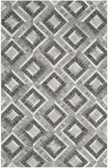 Safavieh Studio Leather Stl221A Ivory / Dark Grey Rugs.