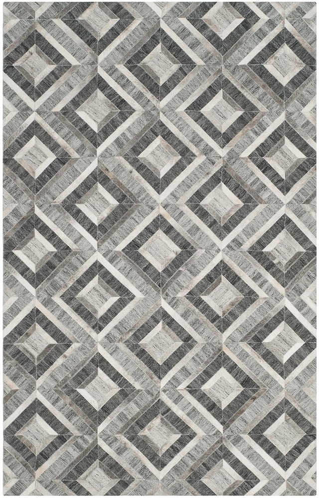 Safavieh Studio Leather Stl221A Ivory / Dark Grey Rugs.