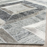 Safavieh Studio Leather Stl221A Ivory / Dark Grey Geometric Area Rug