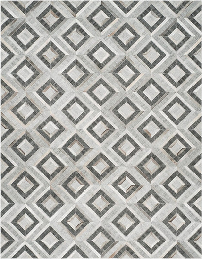 Safavieh Studio Leather Stl221A Ivory / Dark Grey Geometric Area Rug